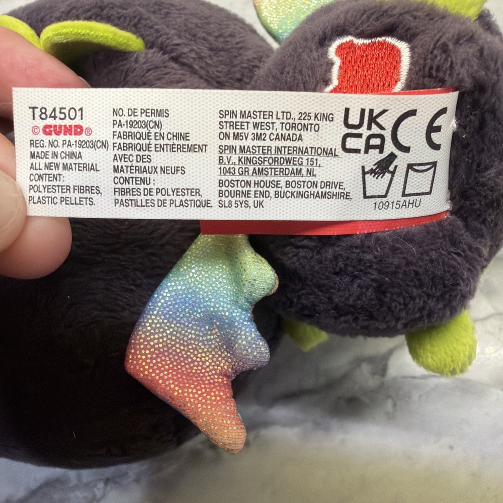 Gund Drops Willie Wings Purple Dragon Iridescent Winged Plush Stuffed Animal - Picture 15 of 15